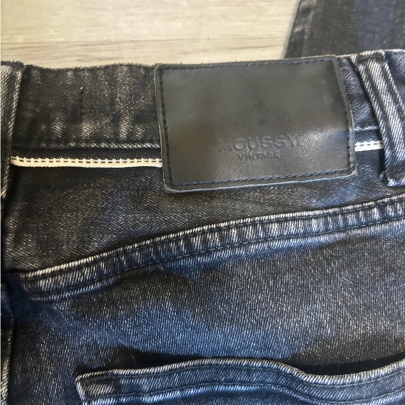 Moussy Vintage Japan Womens Lenwood Skinny Jeans Size 26 Black Distressed - Picture 6 of 7